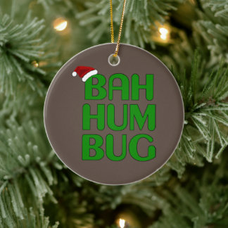 Christmas Bah Humbug Shirt Art-Xmas Humbug Santa Keramik Ornament