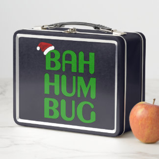 Christmas Bah Humbug Shirt Art-Xmas Humbug Santa Metall Brotdose