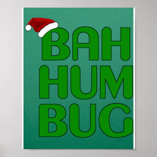 Christmas Bah Humbug Shirt Art-Xmas Humbug Santa Poster
