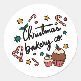 Christmas Bakery Co. Runder Aufkleber