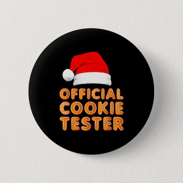 Christmas Baking Crew Cookie Tester Xmas Pajamas  Button (Vorderseite)