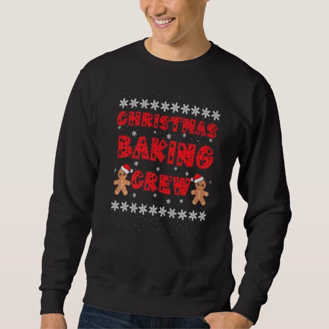 Christmas Baking Crew Gingerbread Men with Xmas Ha Sweatshirt (Vorderseite)