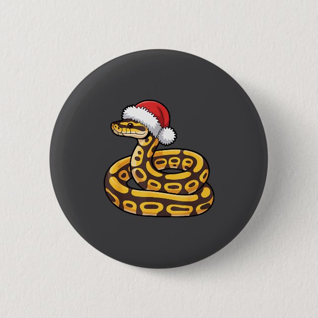 Christmas Ball Python Ugly Xmas Sweater Snake Love Button (Vorderseite)