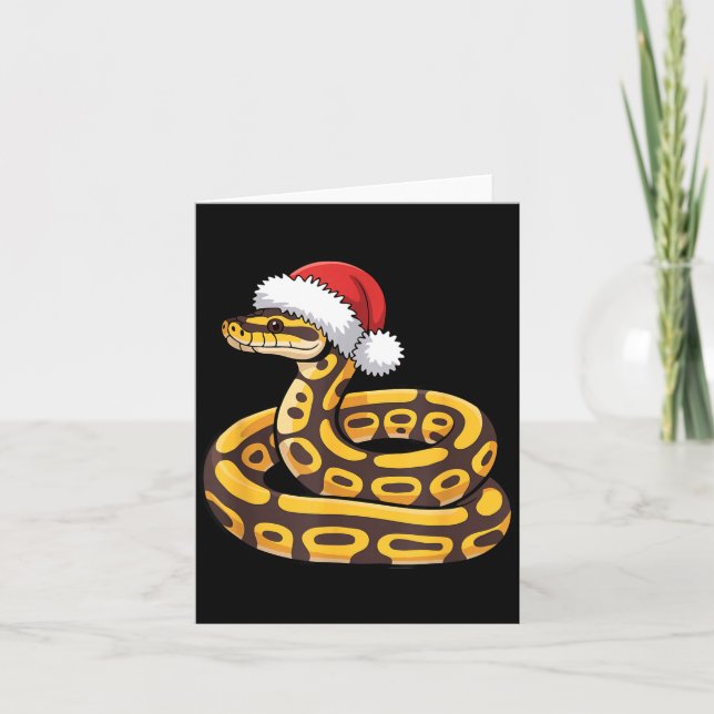 Christmas Ball Python Ugly Xmas Sweater Snake Love Karte (Vorderseite)
