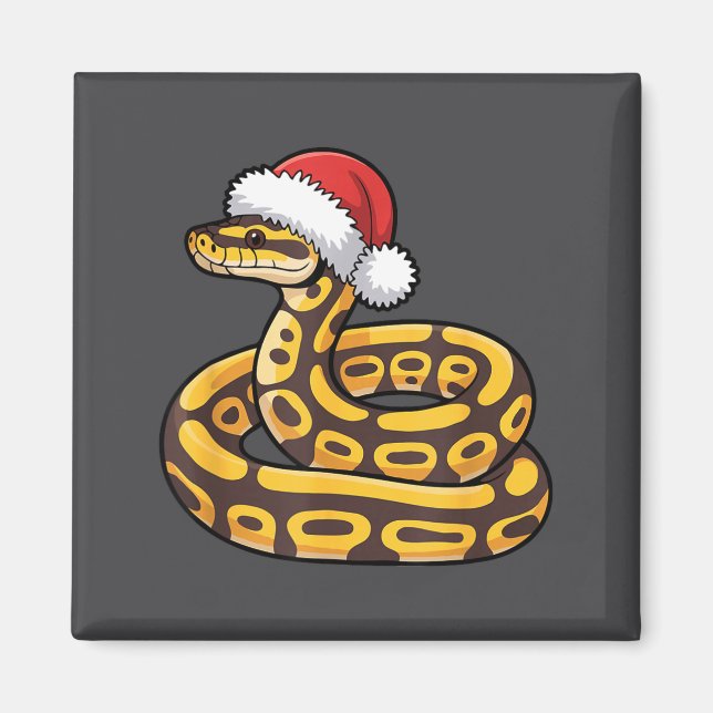Christmas Ball Python Ugly Xmas Sweater Snake Love Magnet (Vorne)
