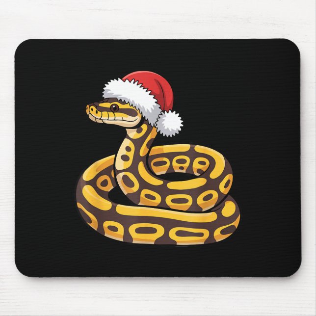 Christmas Ball Python Ugly Xmas Sweater Snake Love Mousepad (Vorne)