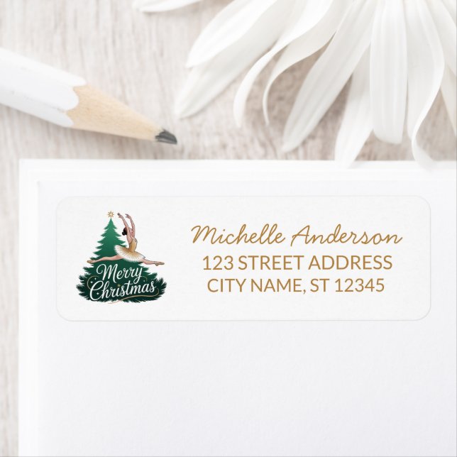 Christmas ballet Ballerina dancer Return Address  (Insitu)