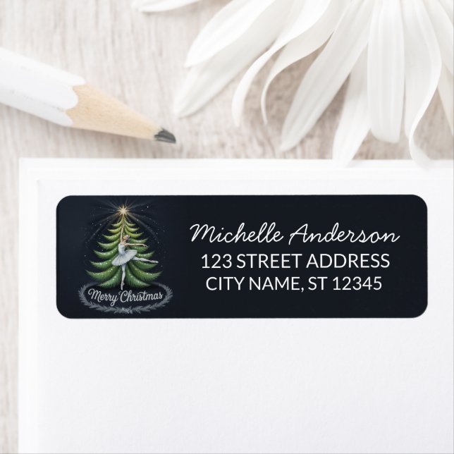 Christmas ballet Ballerina dancer Return Address  (Insitu)