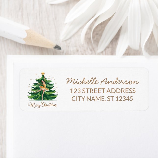Christmas ballet Ballerina dancer Return Address  (Insitu)