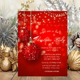 Christmas Balls Champagne Lights Company Party Einladung