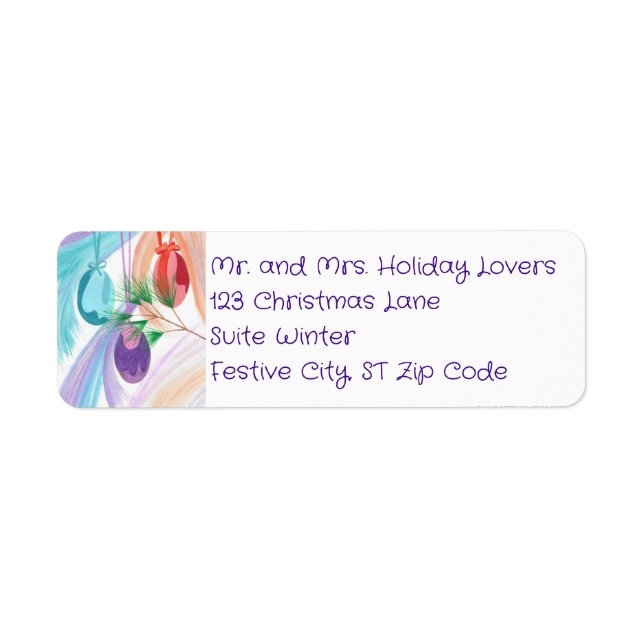 Christmas Balls Custom Address Labels (Vorne)