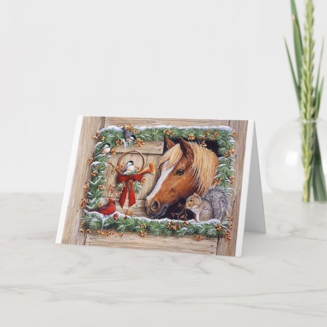 Christmas Barnyard Friends Feiertagskarte (Vorderseite)