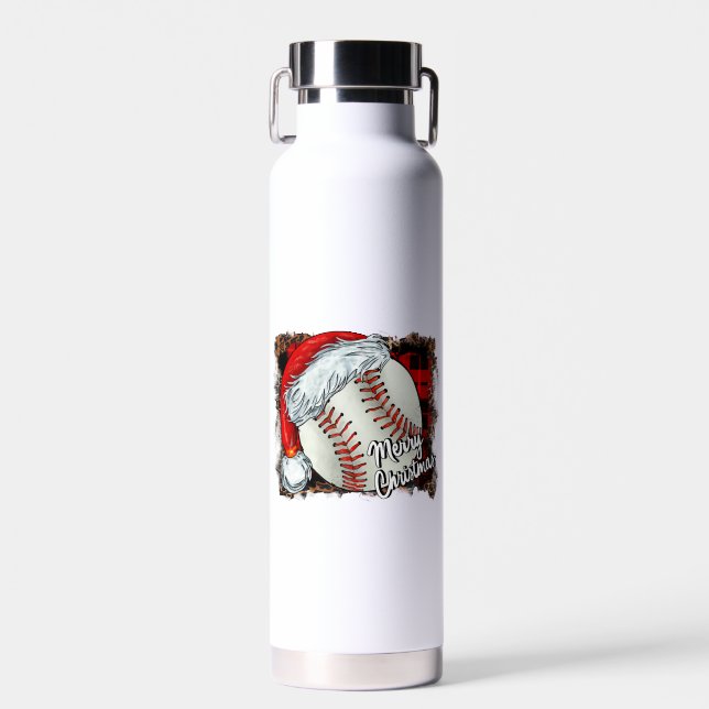 Christmas Baseball Leopard Trinkflasche (Vorne)