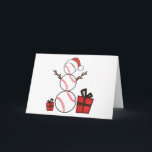 Christmas Baseball Snowman Funny Feiertagskarte<br><div class="desc">TOP-T-SHIRT</div>