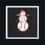 Christmas Baseball Snowman Serviette<br><div class="desc">Feiern Sie die schönste Zeit des Jahres mit der Weihnachtszeit mit diesem phantastischen Baseball Snowman Grafik-Design für ein vollkommenes Weihnachtsgeschenk für Männer,  Frauen und Kinder.</div>
