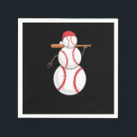Christmas Baseball Snowman Serviette<br><div class="desc">Feiern Sie die schönste Zeit des Jahres mit der Weihnachtszeit mit diesem phantastischen Baseball Snowman Grafik-Design für ein vollkommenes Weihnachtsgeschenk für Männer, Frauen und Kinder.</div>