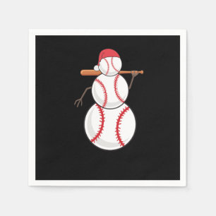 Christmas Baseball Snowman Serviette