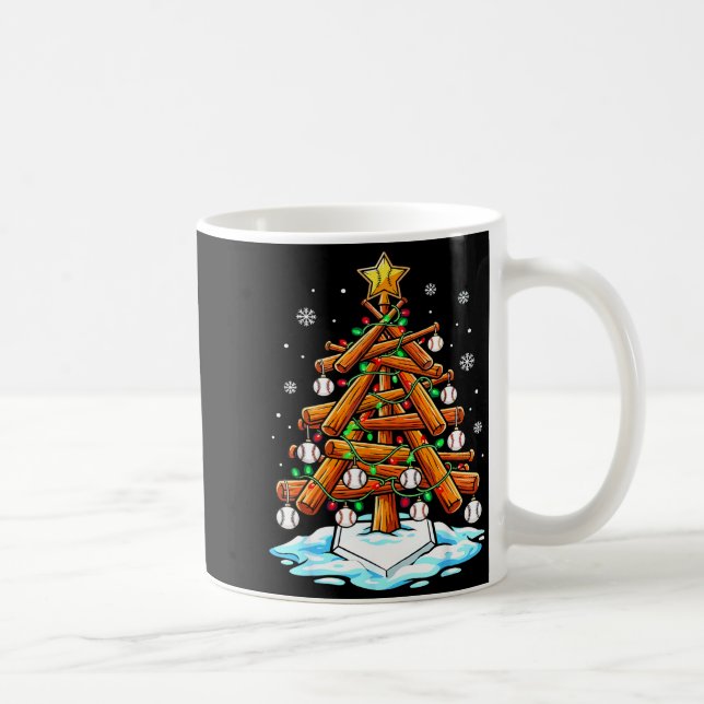 Christmas Baseball Tree Lights Xmas  Kaffeetasse (Rechts)