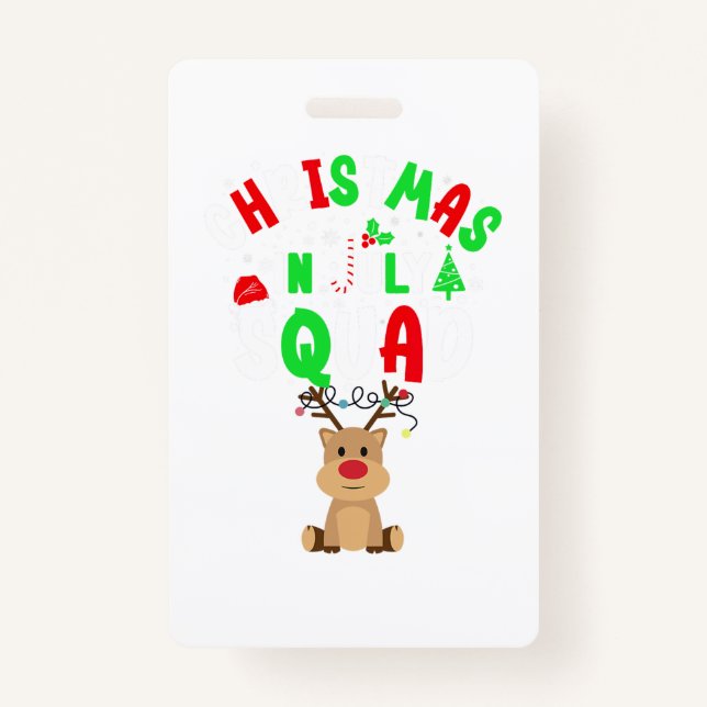 Christmas Basketball Reindeer Funny Santa Hat Xmas Ausweis (Vorderseite)