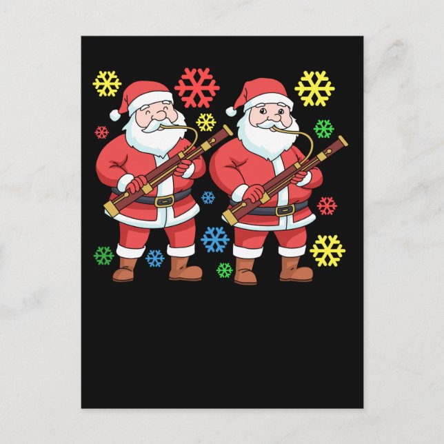 Christmas Bassoon Bassoonist Ohrs Men Orchestra Postkarte (Vorderseite)
