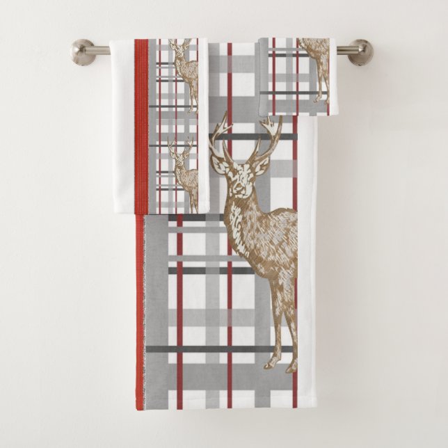 Christmas Bath Towel Sets, Deer (En situation)