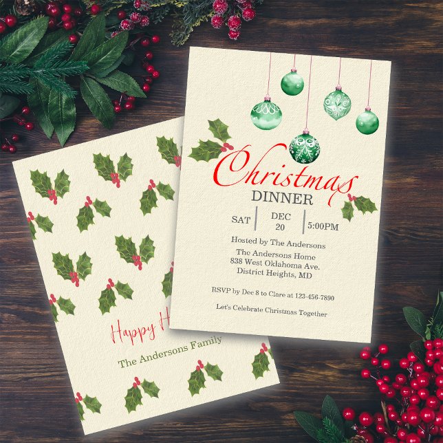 Christmas Baubles Customize Party Invitation Einladung (Von Creator hochgeladen)