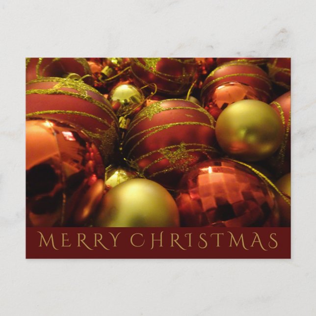 Christmas Baubles Holiday Postkarte (Vorderseite)