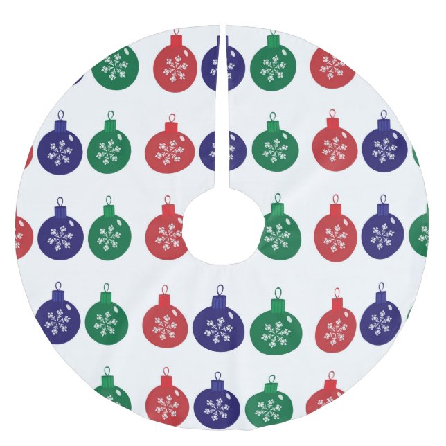 Christmas Baubles Tree Skirt Polyester Weihnachtsbaumdecke (Vorderseite)