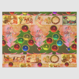 CHRISTMAS BAUM, FARBBALLEN, ANGELN, KINDER SEIDENPAPIER