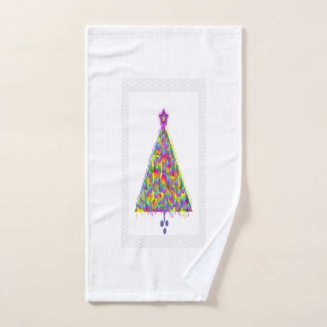 CHRISTMAS BAUM MIT LILA STAR HANDTUCH (Handtuch)