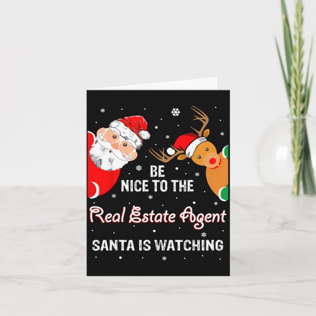 Christmas Be Nice To The Real Estate Agent Santa  Karte (Vorderseite)