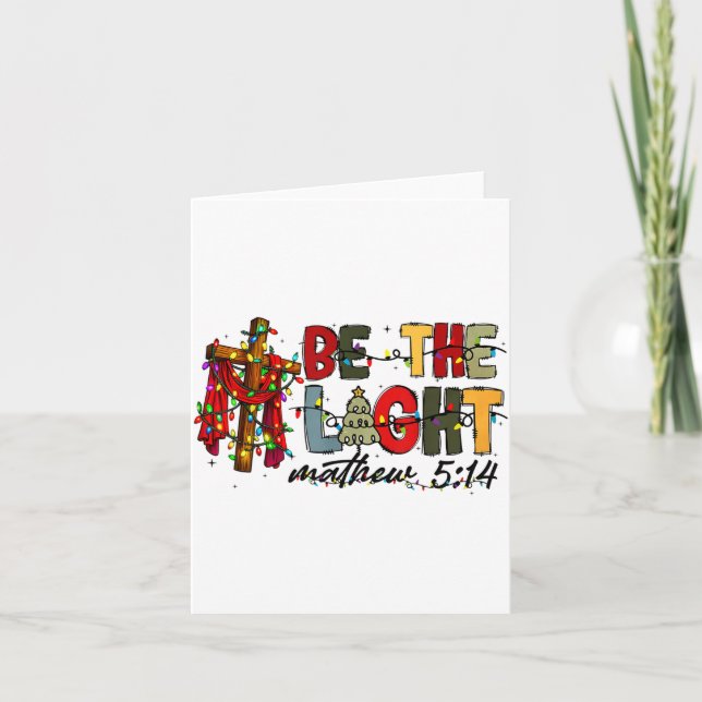 Christmas Be The Light Sun Matthew 5_14 Bible Chri Karte (Vorderseite)