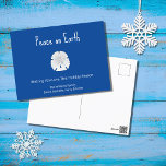 Christmas Beach Sand Dollar Weltfrieden Blau Feiertagspostkarte<br><div class="desc">Tropical Beach Weltfrieden Blue Holiday Postkarte,  mit einem Sand-Dollar-und einfachen Typografie-Design. Mit anpassbarer Schrift können Sie Ihren eigenen Text hinzufügen. Ein festlicher Weg,  um Liebe und gute Wünsche an Freunde und Familie zu senden.</div>
