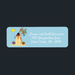 Christmas Beach Tropical Snowman Adresse<br><div class="desc">This design was created though digital art. It may be personalized in the area provide or customizing by choosing the click to customize further option and changing the name, initials or words. You may also change the text color and style or delete the text for an image only design. Kontakt...</div>