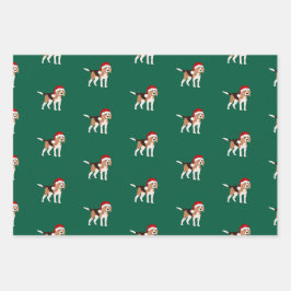 Christmas Beagle Wrapping Paper Sheet Set of 3 Geschenkpapier Set