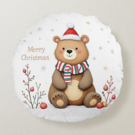 Christmas Bear Rundes Kissen