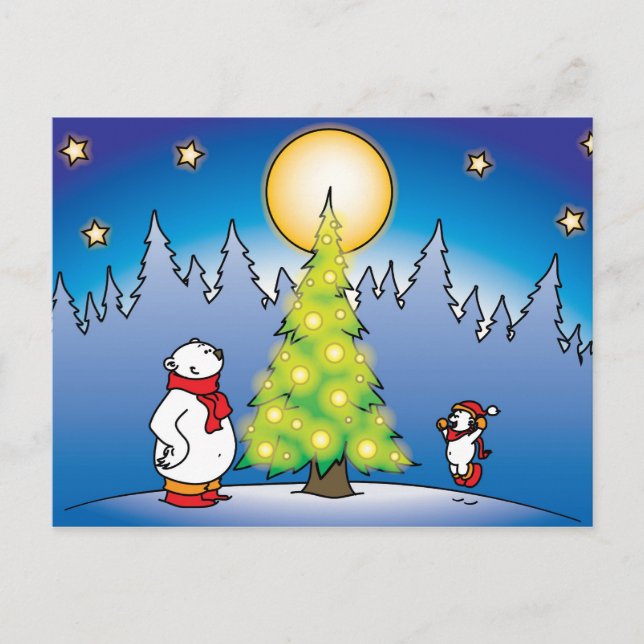 Christmas Bears Feiertagspostkarte (Vorderseite)
