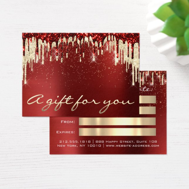 Christmas Beauty Gold Confetti Geschenk Burgund Tr (Schreibtisch)