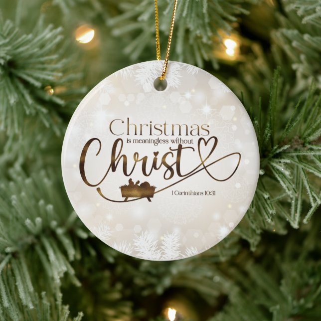 CHRISTMAS BEDEUTSAM OHNE KRISTENGELD KERAMIK ORNAMENT (Baum)