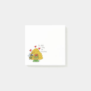 Christmas Bee Funny Holiday Cartoon Post-it Klebezettel