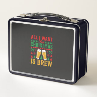 Christmas Beer All I Want Is Brew Metall Brotdose