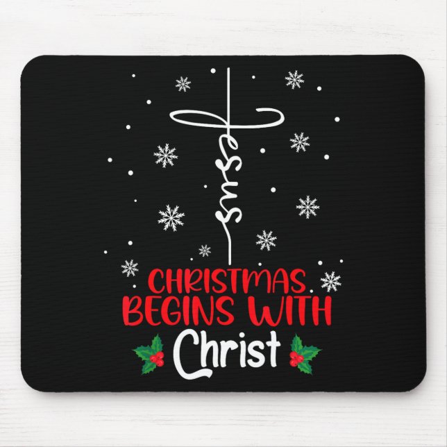 Christmas Begins With Christ Religious Christmas X Mousepad (Vorne)