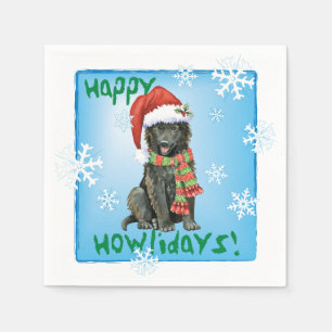Christmas Belgium Sheepdog Napkins Serviette