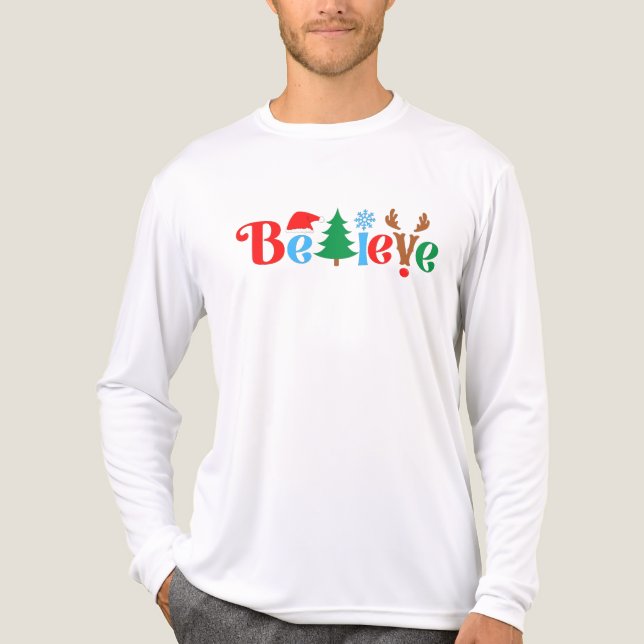 Christmas Believe Tri-Blend Shirt (Vorderseite)