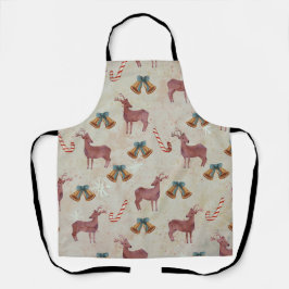 Christmas Bell Deer Candy Cane Schürze