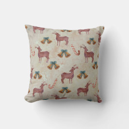 Christmas Bell Deer Candy Cane Throw Kissen