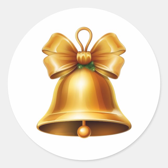 Christmas bell  runder aufkleber (Vorderseite)