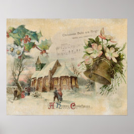 "Christmas Bell" Vintag Poster