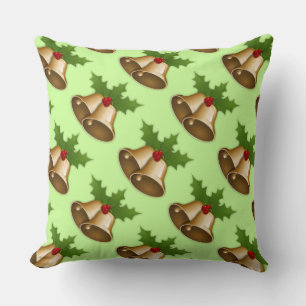 Christmas Bells et Holly Accent Coussin