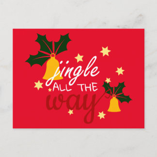 Christmas bells jingle all the way postkarte